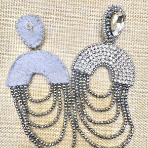 Elegant Handmade Silver Crystal Dangle Earrings